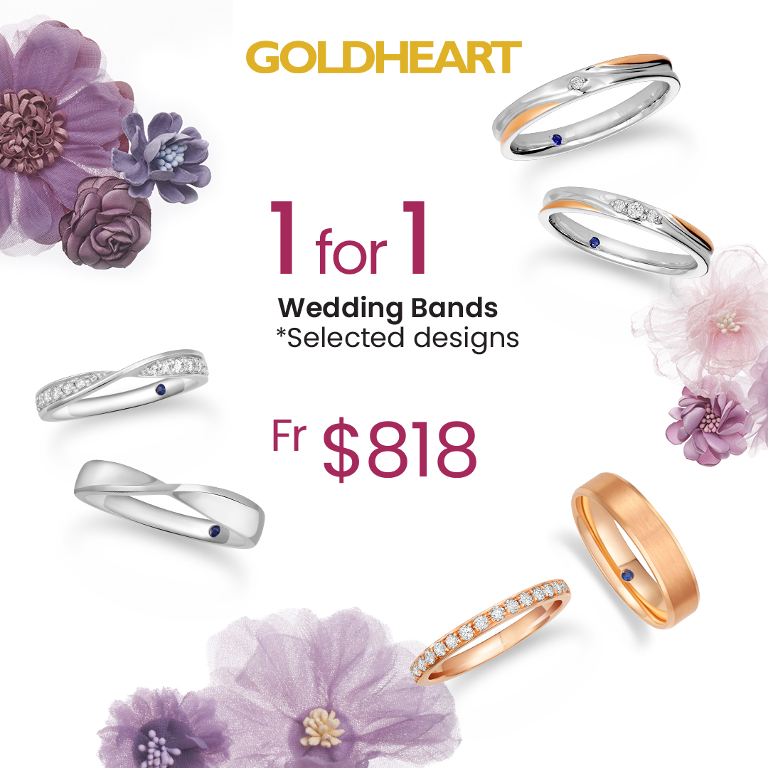 916 Gold Heart Dangling Bracelet - Orient Jewellers Singapore